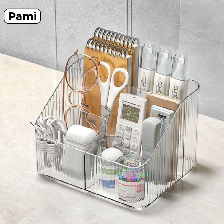 Hộp đựng mỹ phẩm Pami Home để bàn đa năng, để đồ dùng trong suốt chất liệu nhựa Acrylic