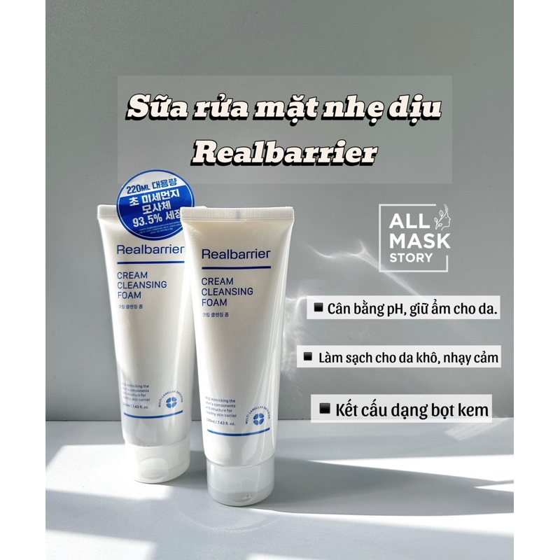 [DUTY FREE] SỮA RỬA MẶT REAL BARRIER CREAM CLEASING FOAM