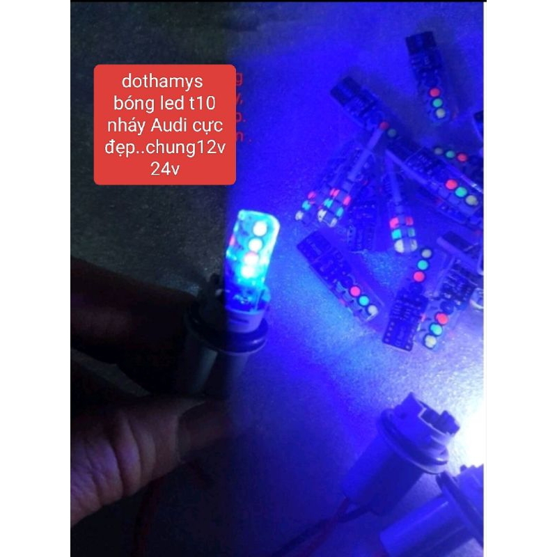 Bóng đờ mi, bóng led t10 nhấp nháy , nháy đuổi audi gắn ô tô, xe máy bọc chống nước cực đẹp, bền 12v 24v