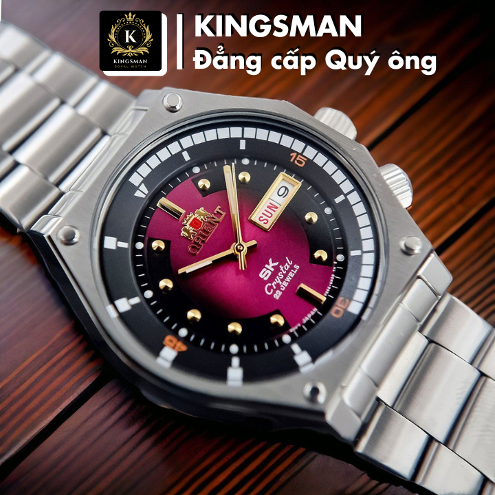  Đồng Hồ Cơ Nam Orient SK Mặt Lửa Huyền Thoại Size 42mm Máy Nhật Dây Thép Đúc Đặc Chống Nước Có Lịch 