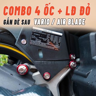 Combo 4 ốc Salaya Inox 304 gắn dè sau xe Vario/Click 125/150 và Air Blade 125/150/160(Tặng 1 con tán và 1 long đền)