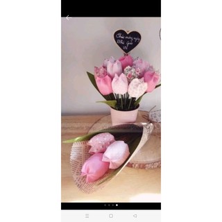 Hoa tulip vải handmade (bó 3 bông)