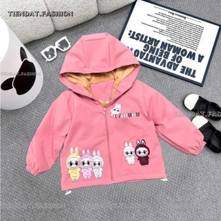  Áo khoác gió trẻ em LABUBU lót lông áo gió 2 lớp giúp cản gió giữ ấm cơ thể tốt trong những ngày đông giá rét 
