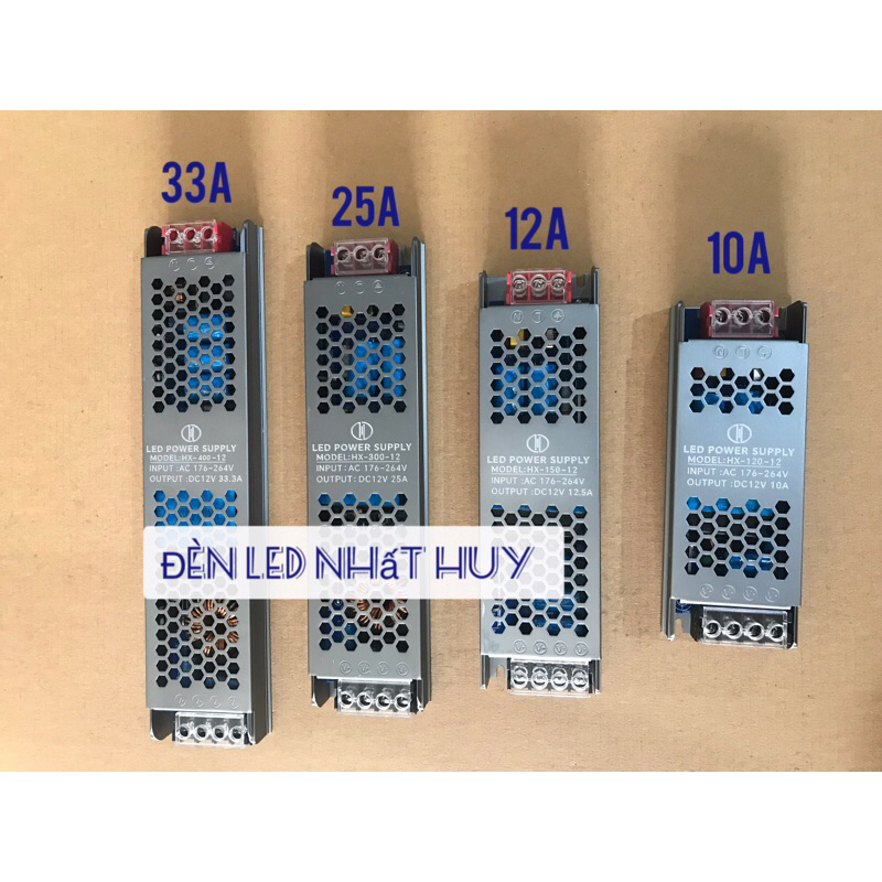 Nguồn tổ ong dẹp 12V 10A, 12A,25A, 33A Loại tốt ,dùng cho đèn Led 12V