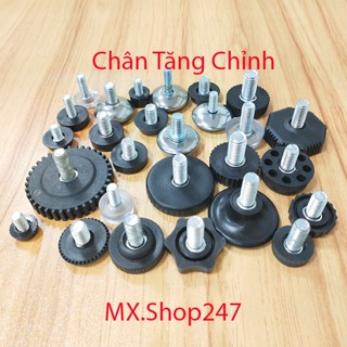 Tăng chân nhựa, đế nhựa tăng chỉnh chiều cao bàn, ghế, tủ, ren vặn 8mm loại tốt.
