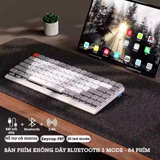 Bàn phím cơ không dây 3 mode low profile eweadn MK84, đèn led trắng, red switch, chơi game làm việc văn phòng