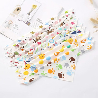 Yếm cotton, khăn yếm tam giác cotton 2 lớp khuy bấm tiện lợi cho bé