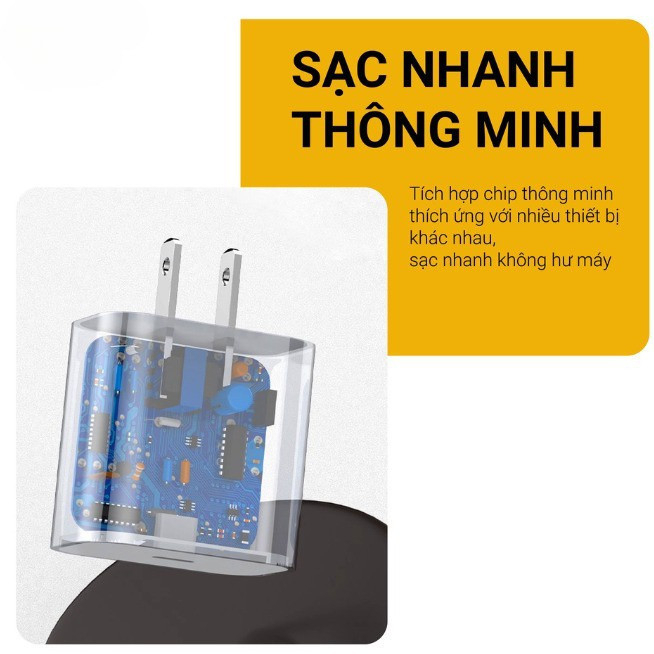 [HÀNG CHÍNH HÃNG] Sạc nhanh PD 20W Không Nóng Máy An Toàn Ổn Định Bảo Hành 12 tháng HOT HOT | BigBuy360 - bigbuy360.vn