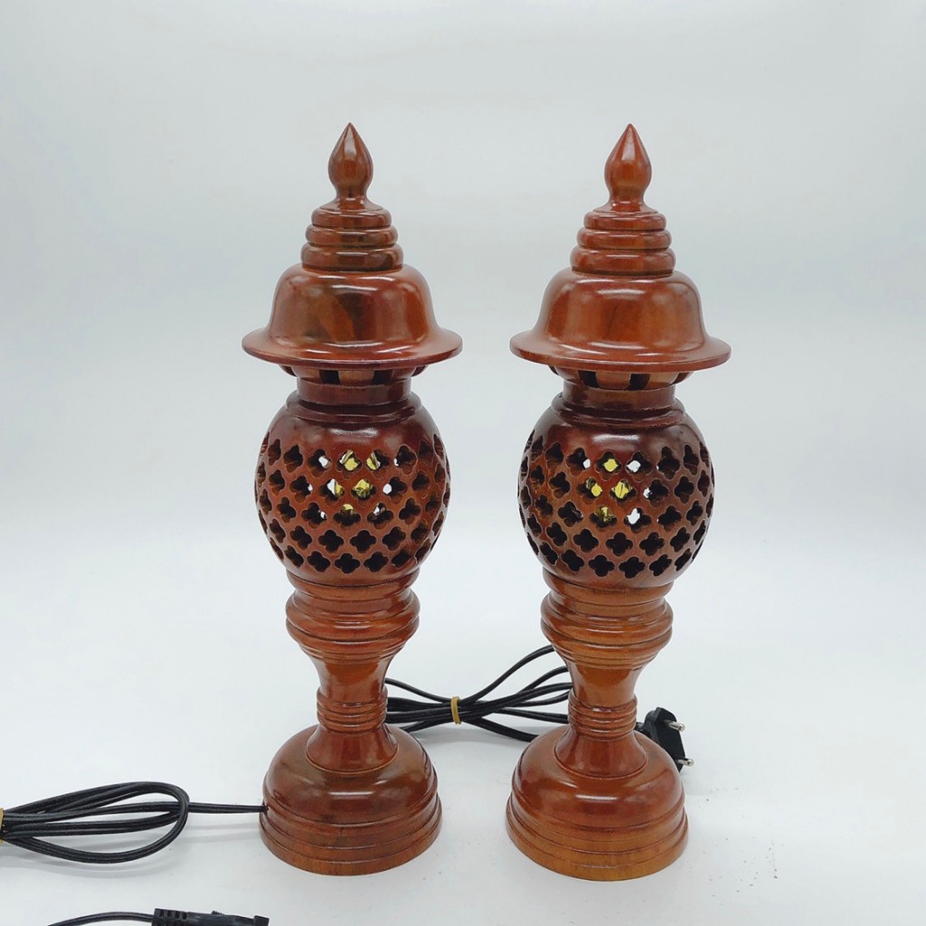Đèn thờ điện bằng gỗ