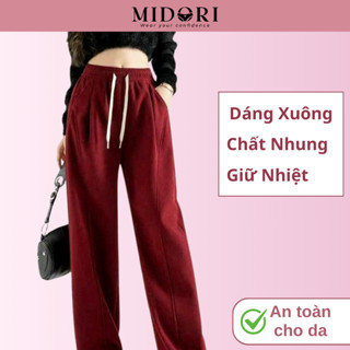Quần Nhung Xuông Lót Lông, Quần dài nữ dáng xuông - Hàng Dày Đẹp Nữ Midori