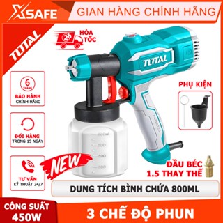 Máy phun sơn dùng điện TOTAL TT3506 Súng phun sơn 220-240V, công suất 450W, lưu lượng tối đa 380ml/phút - Chính hãng