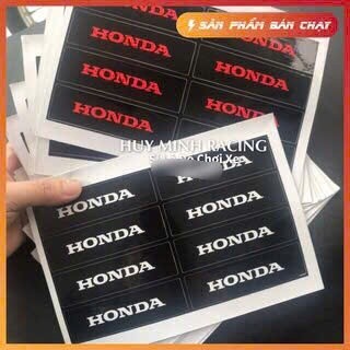 Tem chữ honda  đen dán rổ xe (1chữ)