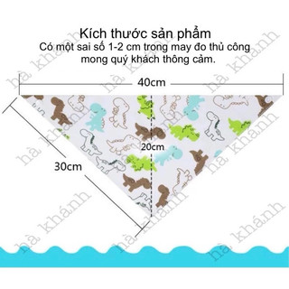 Yếm cotton, khăn yếm tam giác cotton 2 lớp khuy bấm tiện lợi cho bé