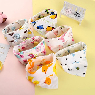Yếm cotton, khăn yếm tam giác cotton 2 lớp khuy bấm tiện lợi cho bé