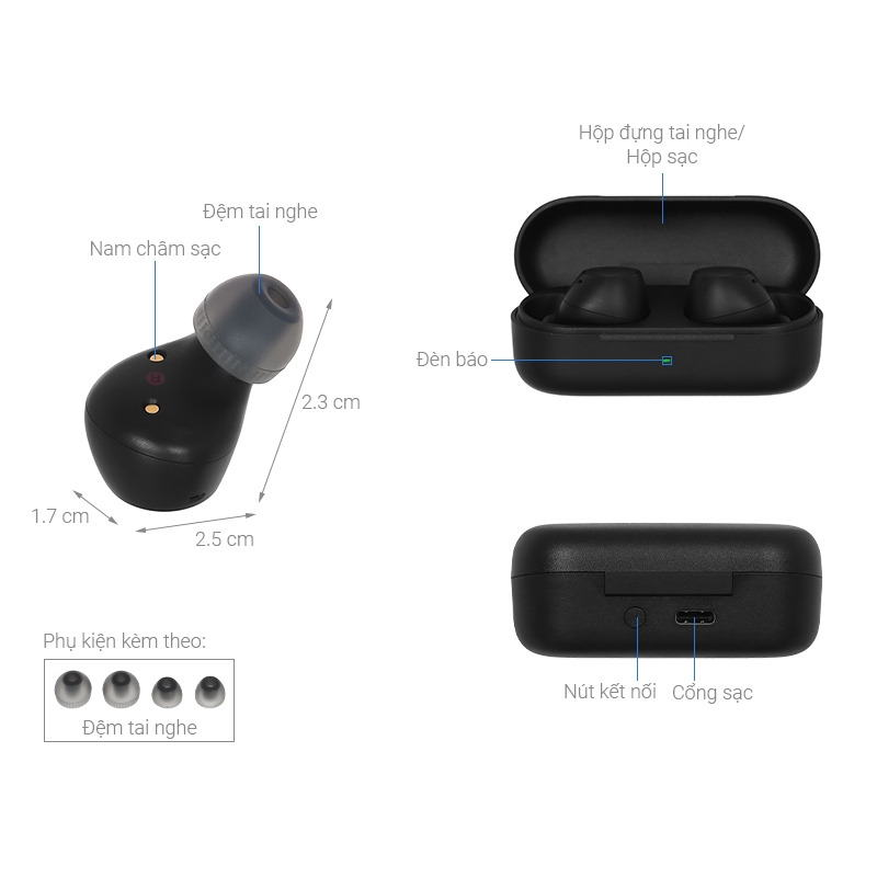 Tai Nghe Không Dây Bluetooth Sony True Wireless WF-C510 | BigBuy360 - bigbuy360.vn