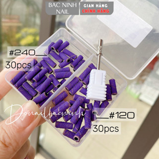 Set nhám tím mini + đầu mài lõi nhám móng - dụng cụ làm nail chuyên dụng