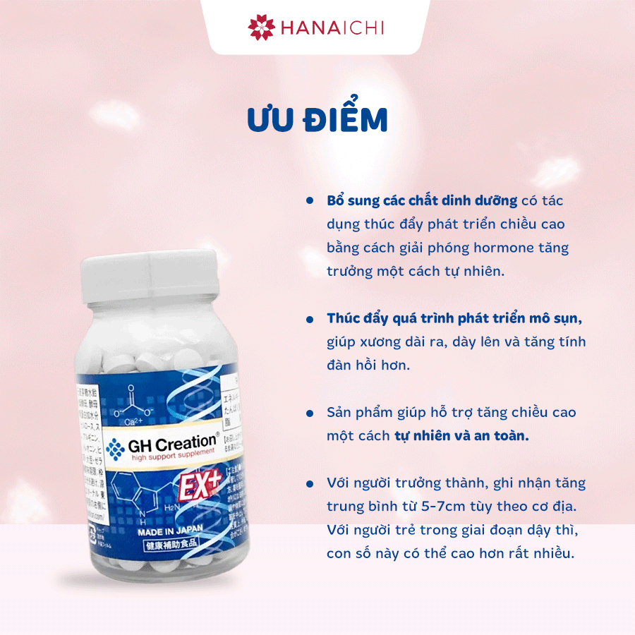 Viên uống hỗ trợ tăng chiều cao GH CREATION EX+ 270 viên