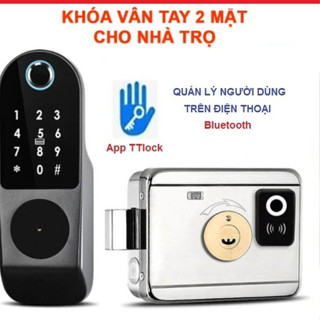 Khóa cổng vân tay 2 mặt dùng App TUYA/ TTLOCK có tiếng Việt dễ sử dung ( tùy chọn)
