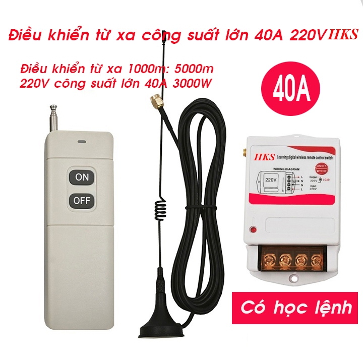Công tắc điều khiển từ xa HKS 1000m 3000m 5000m 40A 220V 1Km 3Km 5Km điều khiển từ xa máy bơm nước c