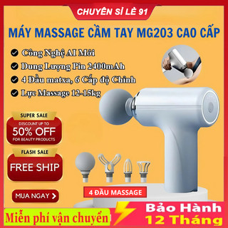  Máy Massage Cầm Tay MG203 Mini Cao Cấp Công Nghệ AI Cảm Biến Lực Nhấn Giúp Giảm Đau Mỏi Giãn Cơ Sau Tập Luyện. 