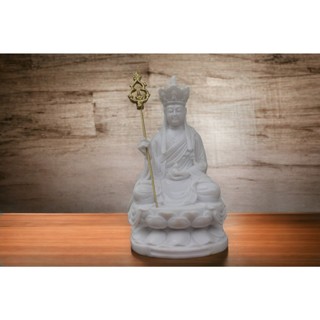 Tượng Địa Tạng Vương Bồ Tát dáng ngồi Cao 17cm Chất liệu bằng đá đúc có nhiều màu sắc