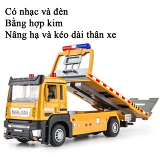 Đồ chơi mô hình xe tải cứu hộ KAVY bằng hợp kim có nhạc và đèn tỷ lệ 1:32 thân xe kéo dài nâng hạ