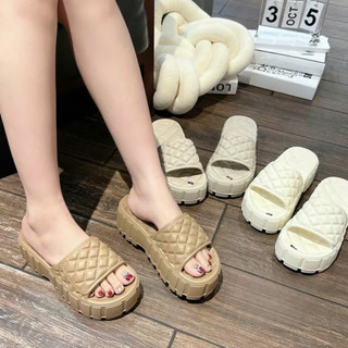  Dép đúc caro quai ngang không thấm nước đế cao 5cm thời trang nữ - hỗ trợ đổi size ANYA STORE 
