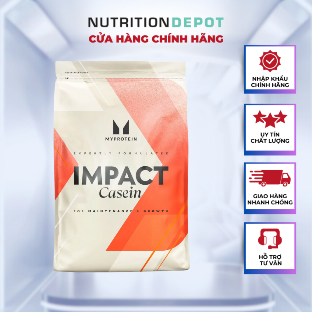 Slow Release Casein Myprotein (Impact Casein) - Hỗ trợ tăng cơ suốt đêm- Nutrition Depot VN