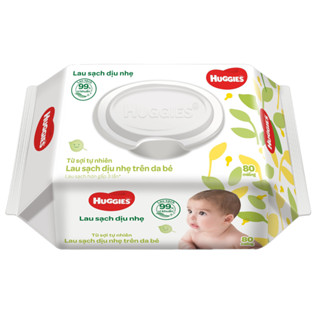  Khăn Giấy Ướt Huggies Không Mùi Không Chứa Cồn Làm Sạch Nhẹ Dịu Lành Tính Cho Bé 80 Tờ 
