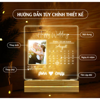 Đèn Ngủ Led 3D thiết kế dáng đẹp tinh tế - Quà Tặng Sinh Nhật, Ngày Kỷ Niệm, Đám Cưới - Tiny Decor