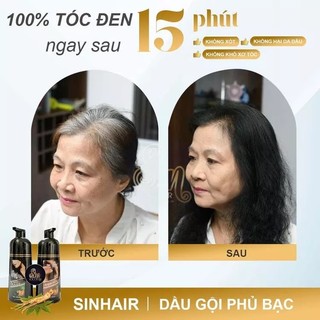 Dầu Gội Nhuộm Đen Tóc Phủ Bạc Sena 500ml