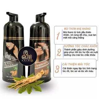 Dầu Gội Nhuộm Đen Tóc Phủ Bạc Sena 500ml