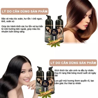 Dầu Gội Nhuộm Đen Tóc Phủ Bạc Sena 500ml