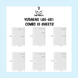 COMBO 10 TỜ SHEET YUDAENG CHO BÌA A5 - 6 CÒNG (NHIỀU LOẠI)