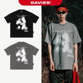 Áo phông local brand chính hãng DAVIES nam nữ form rộng tay lỡ màu đen, xám Whirl Tee | D31-T7