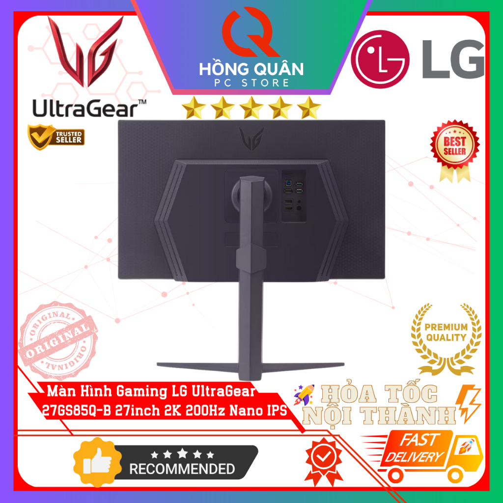 Màn Hình LG UltraGear 27GS85Q-B 27inch Nano IPS 2K 200Hz G-Sync HDR10 1ms GtG New - Hàng Chính Hãng Bảo Hành 2 Năm | BigBuy360 - bigbuy360.vn