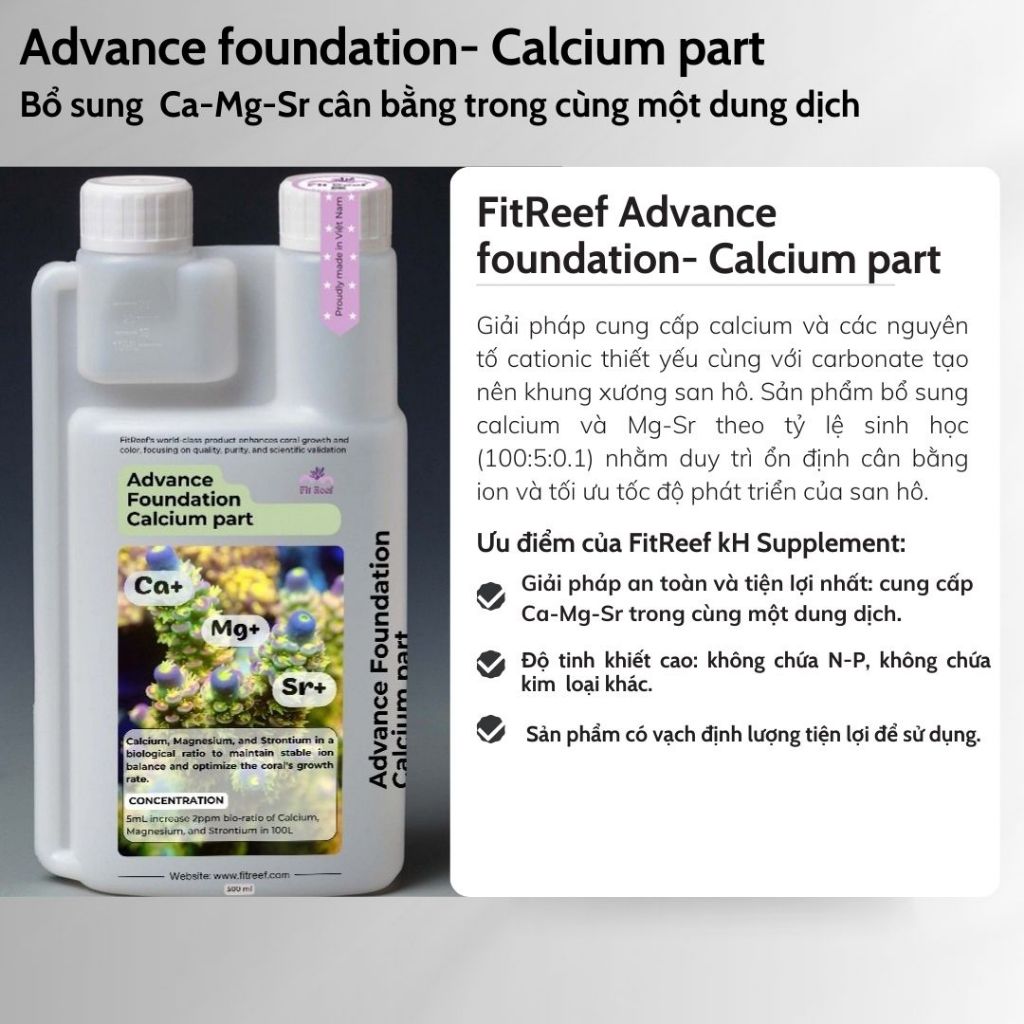 FitReef advance foundation Calcium part - sản phẩm bổ sung Sản phẩm bổ sung Calcium và Mg-Sr theo tỷ