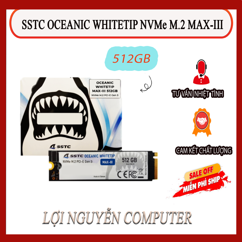 SSTC OCEANIC WHITETIP NVMe M.2 MAX-III 512GB New BH 36T.