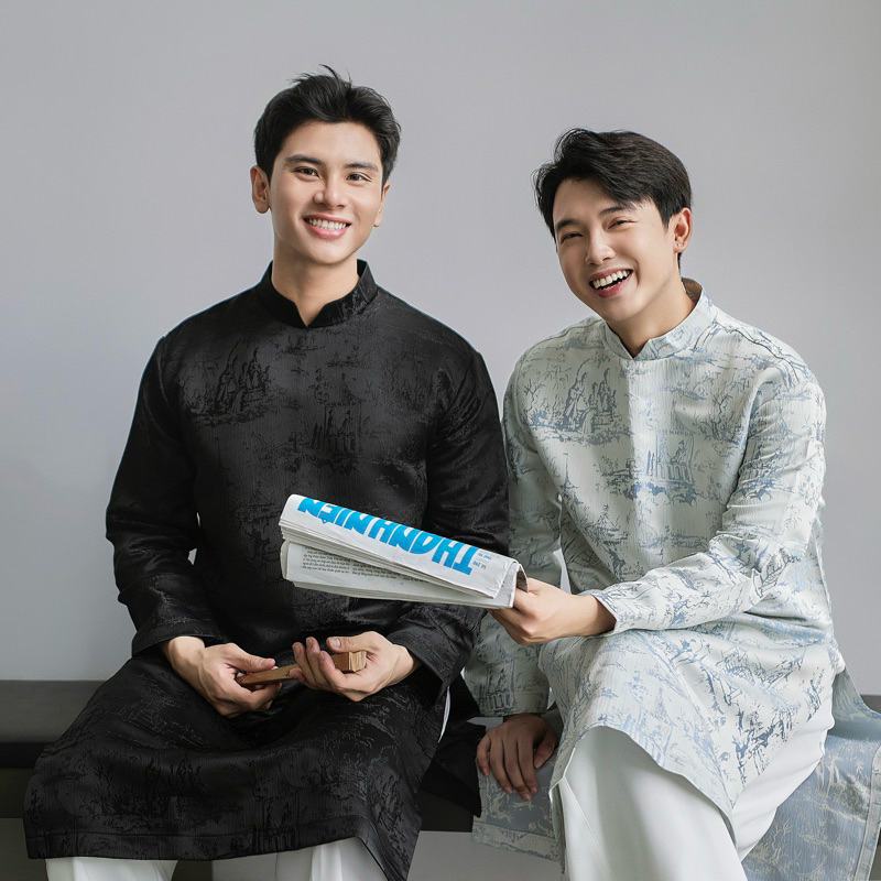 Áo dài cách tân vải Gấm hoạ tiết có BIGSIZE 100kg [KHÔNG KÈM QUẦN]