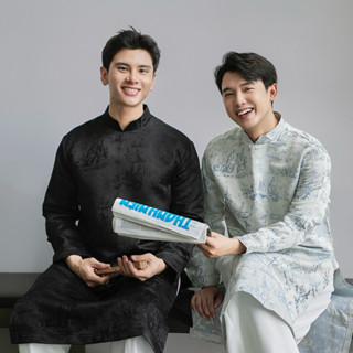 Áo dài cách tân vải Gấm hoạ tiết có BIGSIZE 100kg [KHÔNG KÈM QUẦN]