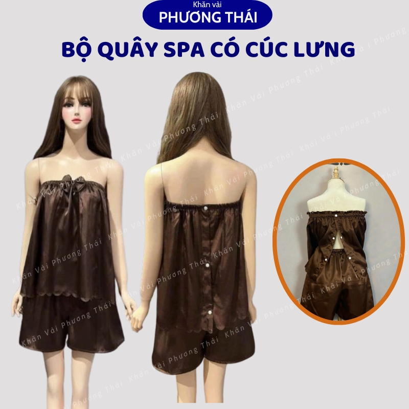 Bộ áo quây lửng có CÚC LƯNG, bộ quần áo spa khách mặc massage