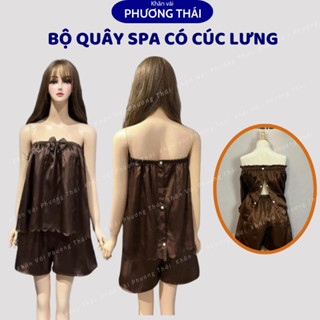 Bộ áo quây lửng có CÚC LƯNG, bộ quần áo spa khách mặc massage