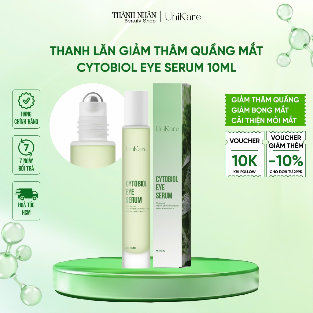Thanh Lăn Giảm Thâm Quầng Mắt, Mỏi Mắt Cytobiol Eye 10ml, UNIKARE