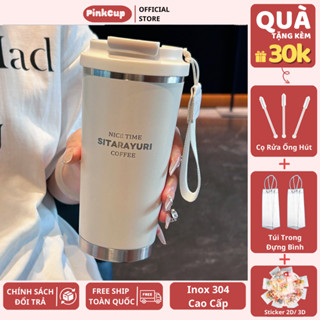  Ly Giữ Nhiệt Sita Khắc Tên Có Ống Hút,Bình Giữ Nhiệt Cà Phê PINKCUP Giữ Nhiệt Nóng Lạnh  Không Đổ Mồ Hôi Inox 304 - PC44 
