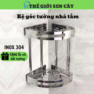 Kệ góc tường, giá để đồ nhà tắm INOX SUS 304 sáng bóng hàng loại dày cực chắc chắn