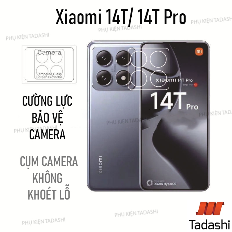 Kính Cường Lực Bảo Vệ CAMERA Xiaomi 14T/ Xiaomi 14T Pro Trong Suốt Bám Dính Tốt, Bảo vệ ống kính Tránh Trầy Xước.
