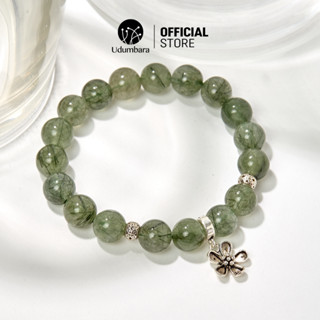 Vòng tay lắc tay đá thạch anh charm hoa thu hút may mắn bình an phong thủy Udum quà biếu tặng