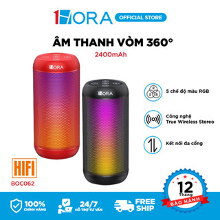 Loa bluetooth 1HORA -  Âm thanh vòm 360° - 5 chế độ màu RGB - BOC242