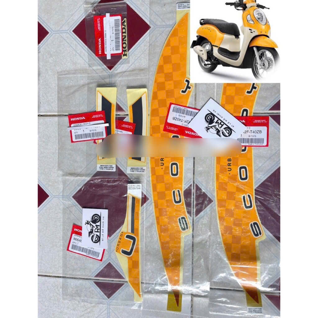 Bộ tem Scoopy 2022 Urban Team ( màu vàng ) - hàng chính hãng honda thái