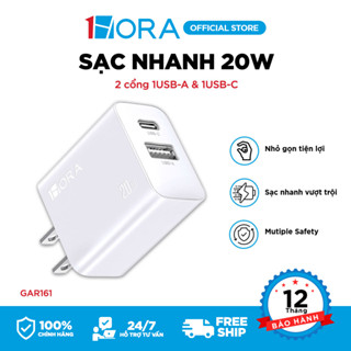 Củ Sạc Nhanh 1HORA 20W - 2 cổng 1USB-A & 1USB-C - GAR161